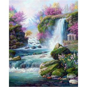 Ayuhr-(40x50cm) Square Diamond Painting Full Drill Diy 5d Carré Diamant Peinture Cascade Cristal Strass Diamant Art Carré Strass Broderie Peintures Photos Art Et Artisanat Fournitures Point De Croix - Neuf