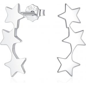 Kal-Boucles D'oreilles En Argent Sterling 925 Pour Femme - Hypoallergéniques - En Argent 925 - Pour Cartilage - Dormir - Petites Étoiles - Pour Fille - Neuf