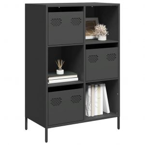 Buffet Haut Noir 68x39x103,5 Cm Acier - Neuf