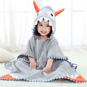 1 Peignoir A Capuche En Coton Pour Bebe Garcon Et Fille, Serviette De Bain Avec Motif Animal De Dessin Anime (#1) - Neuf
