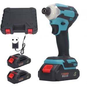 XYONG Visseuse a chocs sans fil 21 V, moteur sans balais, tournevis electrique, cle a chocs, rechargeable, CA 100-240 V, prise UE - Neuf
