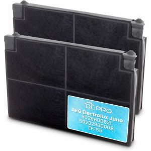 Lot de 2 filtres &agrave; charbon actif pour hotte aspirante AEG Juno 9029800621 50232980008 EFF55 K&uuml;ppersbusch Zub551 - Neuf