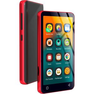 80Go Lecteur Mp3 Avec Bluetooth Et Wi-Fi, &Eacute;cran Tactile Complet De 10.2 Cm, Lecteur Mp4 Mp3 Avec Spotify, Son Hifi Portable, Lecteur Audio Num&eacute;rique Avec Haut-Parleur&iquest;Rouge Noir - Neuf