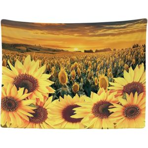 Kalanka- Tournesol Soleil &Eacute;t&eacute; Fleurs Nature - Tapisserie Murale - 200x150 Cm - Grande Tapisserie - Poster D&eacute;coration Toile - Peinture - Accessoire Tapestry - Neuf