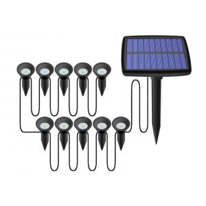 Lot De 10 Spots Led Solaires Pour Jardin Avec Panneau Solaire - Neuf