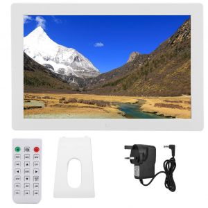 Cadre photo numerique HD 15,4 pouces, resolution 1280 x 800, compatible MP3/MP4/images, 100 V/240 V UK - Neuf