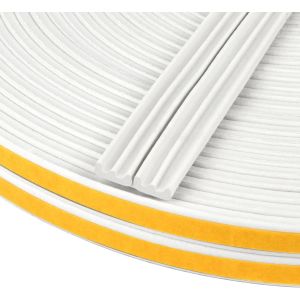 joint de porte profil en E,Autocollante Joint d'Étanchéité Porte,Joint Fenetre Isolation avec Forte Adhérence,Isoler du Bruit,Anti-collision et Anti-intempéries,(Blanc 2 * 10M) - Neuf