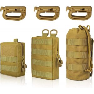 Eryi-3 Paquet Molle Pochette Sacs De Taille Tactiques Compacts Edc Sacs De Poche Utilitaires Avec 3 Crochets Pour La Randonnée En Plein Air Chasse Camping Formation - Neuf