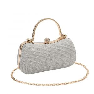 Mariage Mari&eacute;e Perl&eacute;e Femmes Sac De Soir&eacute;e Sac De D&icirc;ner Cha&icirc;ne &Eacute;paule Sacs &Agrave; Main &Eacute;l&eacute;gant Strass Pochette Oeuf Forme Sac De Soir&eacute;e.Silver 1Pc. - Neuf