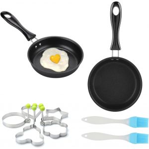 Loranka-2 Pcs Mini Po&ecirc;le &Agrave; Frire 12 Cm, Po&ecirc;le Antiadh&eacute;sive, Petite Po&ecirc;le &Agrave; Induction, Petite Po&ecirc;le &Agrave; Induction Pour ?ufs, Mini Po&ecirc;le &Agrave; ?ufs Au Plat Pour Cuisini&egrave;re &Agrave; Gaz Et Cuisines &Agrave; Induction, Avec - Neuf