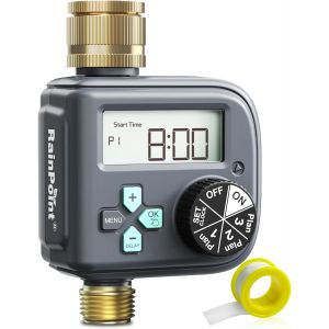 Ulteronixshop-Programmateur Arrosage Automatique avec Entr&eacute;e et Sortie en Laiton, 3 Horaires, Retard De Pluie, Programmable par Semaine/Heures et Jours d'intervalle, Programmateur d'arrosage pour Jar - Neuf
