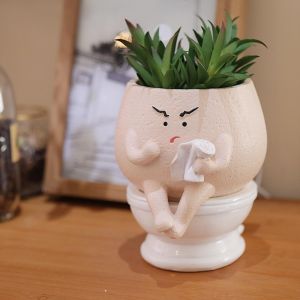 ERYI-Pots De Fleurs Amusants Pour Plantes D'Intérieur - Joli Pot De Fleurs Avec Tête De Visage Pour La Maison, Le Bureau, Noël - Neuf