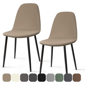 ERYI-Housse De Chaise Scandinave 2 Pieces Universel Housses Chaise De Salle À Manger Lavable Extensible Couverture De Chaise Housse Chaise Pour Décoration Salon Cuisine Hôtel (Kaki, 2 Pieces)-Kc - Neuf