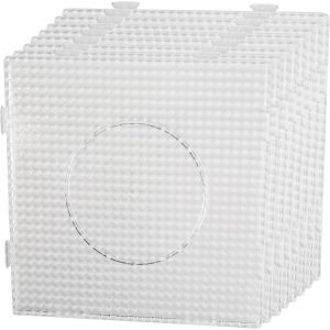 Kalanka-® 8 Plaques De Perles De Fer À Repasser Carrées Et Transparentes ¿ Lot De Plaques À Brancher ¿ Perles À Repasser ¿ 14,5 X 14,5 Cm - Neuf