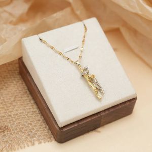 Ftcy &iquest; Collier Pendentif En Acier Inoxydable Pour Couple, Pour Femmes Et Hommes, Couleur Or Argent, Cha&icirc;ne D'amour Pour Couple, Cadeau Pour Ami, Bijoux De F&ecirc;te--Gold 1 - Neuf