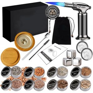 Ulteronixshop-Kit Fumoir Whisky, Nostalgia Smoker Kit pour Whisky, Boissons, Bourbon, Steak, Poisson et Fromage - Nourriture et Boissons Infus&eacute;es de Fum&eacute;e - Cadeau pour Mari, P&egrave;re, Hommes - Neuf