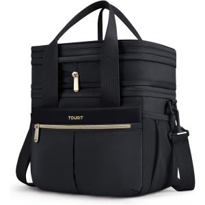 13L Sac Isotherme Repas à Double Pont Extensible Anti Fuite pour Le Travail,Bureau,Pique Niques,Noir.[G1030] - Neuf