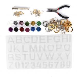 Kit De Moules En Epoxy Cristal Diy, Moules En Silicone Pour Colliers Et Pendentifs, Outils De Fabrication De Lettres Et De Chiffres - Neuf