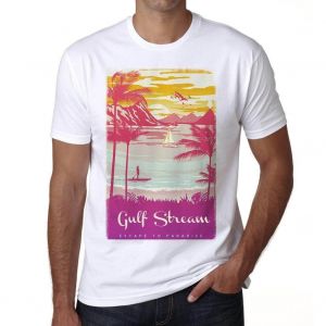 Homme Tee-Shirt Un Paradis Dans Le Gulf Stream - Gulf Stream Escape To Paradise - T-Shirt Graphique &Eacute;co-Responsable Vintage Cadeau Nouveaut&eacute; - Neuf