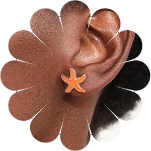 Kal-Boucles D'oreilles Étoile De Mer En Or Massif Boucles D'oreilles Étoile De Mer Minimaliste Boucles D'oreilles Étoile De Mer Vintage Boucles D'oreilles Coquillage Bijoux Pour Femmes - Neuf