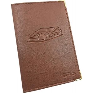 KALANKA-Pochette Carte Grise, Accessoire Porte Papier Voiture + Etui de Protection Trensparent (inclu) Fabrication FRANÇAISE - Neuf