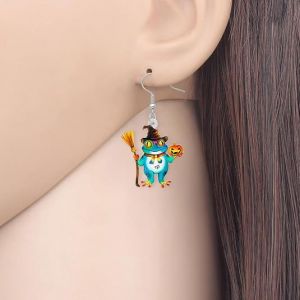 Boucles D'oreilles Pendantes En Acrylique Motif Grenouille, Bijoux Amusants En Forme D'animaux, Accessoires Pour Femmes Et Filles - Grenouille D'halloween - Neuf