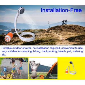 Douche De Camping En Plein Air Pompe De Douche éLectrique Portable Ipx7 éTanche Et AlimentéE Par Batterie Rechargeable De 5000 Mah Pour Le Camping RandonnéE Sac à Dos Voyage Plage Arrosage Des Animaux Domestiques - Neuf