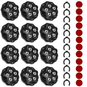 Meimie-12 Pièces Mini Roulettes Pour Meubles,Mini Transfert Roulettes De Meubles À 360 Degrés,5 Billes Chacune Avec Plaquette De Frein,Roulette Capacité 300kg Pour Charges Lourdes - Neuf