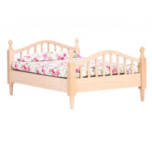 Mini Lit Double Pour Maison De Poupee 1:12, Details Exquis Et Realistes, Mini Meubles Pour Maison De Poupee, Lit Double Pour Maison De Poupee 1:12, Cadeaux - Neuf