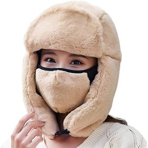 Bonnet 3 En 1 Doubl&eacute; De Fourrure Chaude Avec Cache-Oreilles Et Cache-Cou Int&eacute;gral Pour Une Protection Optimale Contre Le Vent Et La Chaleur. - Neuf