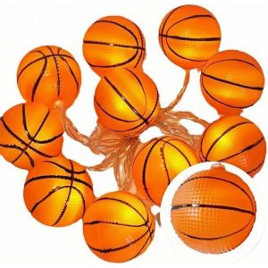 KAL-Guirlande Lumineuse De Basket-Ball, Guirlande Lumineuse Usb Pour Chambre D'Enfant, Salle De Classe, 3 M, 20 Led, Boule De Panier De 5,1 Cm, Décorations, Fête À Thème, Cadeau De Basket-Ball - Neuf