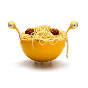 Passoire En Plastique Creative Big Eyes (Jaune) Pour Égoutter Les Pâtes, Le Riz, Les Légumes Et Les Fruits - 19 X 22 Cm - Passoire À Riz Et À Pâtes Lavable Au Lave-Vaisselle - Neuf