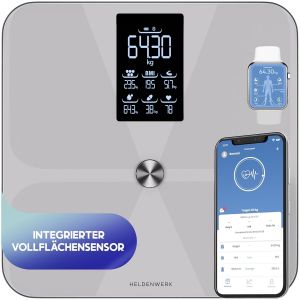 Pèse-Personne Numérique Avec Application Et Capteur De Surface Totale 180 Kg/400 Lbs, Balance Numérique Bluetooth Pour La Graisse Corporelle, Imc, Masse Musculaire, Protéines, Bmr - Neuf
