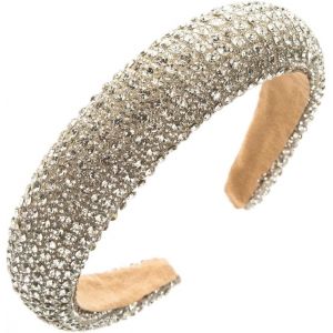 Kalvd-Bandeau En &Eacute;ponge Avec Strass Et Perles-Bandeau &Agrave; Large Bord-Accessoire De Coiffure Pour Le Lavage Du Visage-Pour Filles - Neuf