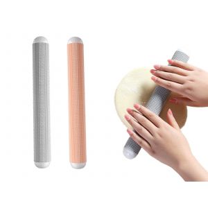 Lot De 2 Rouleaux &Agrave; P&acirc;tisserie De 27 Cm, &Agrave; Motifs En Relief, Pour La P&acirc;te &Agrave; P&acirc;tisserie - Rose Et Gris - Neuf