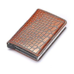 Portefeuille et porte-cartes en cuir pour homme avec blocage RFID ¿ Design compact, marron classique, matériau durable, utilisation polyvalente - Neuf
