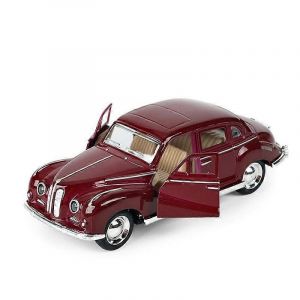 1:32 Alloy Classic Car Model Childrens Toy Car Ornaments Pull-Back Car Model Boy Toy Die-Cast Educational Toy-Vin Rouge - Neuf