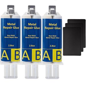 Colle m&eacute;tallique extra forte 240 g R&eacute;sistante &agrave; la chaleur Convient pour la r&eacute;paration des fissures et des &eacute;ruptions de surface dans le m&eacute;tal,l'acier inoxydable,le plastique,le bois,la - Neuf