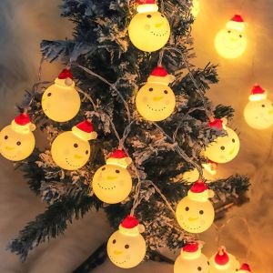 Guirlande Lumineuse De Noël, Led Étanches À Piles, Pour Décorations De Noël Intérieures Et Extérieures, Ornements De Noël (Bonhomme De Neige, 3 M, 20 Led) - Neuf