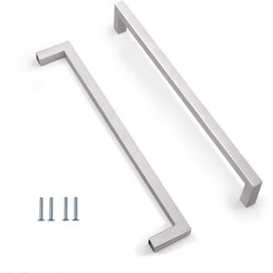 YUJTG-2 Pièces Acier Inoxydable Cuisine Armoire Porte Poignées Placard Tiroir Chambre Meubles Poignee Tirer Entraxe 288MM, Argent, avec des vis - Neuf