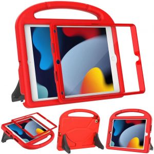 LORANKA-&Eacute;tui pour enfants pour iPad 9e/8e/7e g&eacute;n&eacute;ration 10,2"" 2021/2020/2019, coque pour iPad Air 3e g&eacute;n&eacute;ration/Pro 10,5"", coque durable antichoc avec protecteur d'&eacute;cran pour iPad 10.2 et 10.5, rouge - Neuf