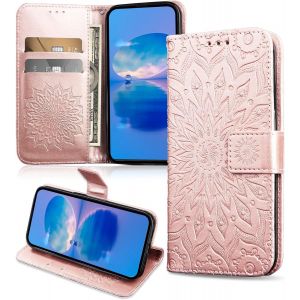 Kal-Coque Pour Huawei Honor Magic 5 Lite 5g / Honor X9a / Honor X40 5g, Protection Etui En Pu Cuir Portefeuille, Antichoc Housse À Rabat Compatible Avec Huawei Honor Magic 5 Lite 5g, Or Rose - Neuf