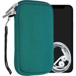 KAL-Housse Universelle Smartphone - Pochette De Protection 16,5 X 8,9 Cm Pour Téléphone Portable L - 6,5"" En Néoprène Pétrole - Neuf