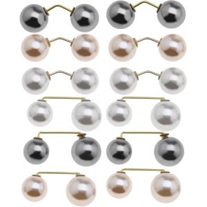 Kjdal-12pcs Fausse Perle Broche Broche Anti-Exposition Décolleté Goupille De Sécurité Clip Pour Châle Cardigan Chandail Écharpe Chapeau Femmes Filles Dames Vêtements Décoration - Neuf
