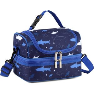 Sac Isotherme Repas pour Filles, Sac &agrave; Lunch Portatif &agrave; Compartiments S&eacute;par&eacute;s Sac &agrave; Main de D&eacute;jeuner avec Bandouli&egrave;re R&eacute;glable pour &Eacute;cole et Pique Nique (Papillon Violet) - Neuf