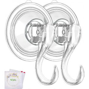 Grand cintre à couronne,transparent,réutilisable,robuste,avec ventouse,paquet de 2 - Neuf