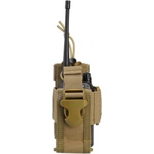Sac pour Talkie-walkie,Support Radio Molle,&eacute;tui Radio r&eacute;glable pour Gilet,Support pour Talkie-walkie,&eacute;tui Radio pour Ceinture,Pochette Radio multifonctionnelle - Kaki - Neuf