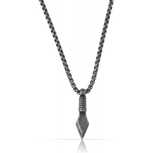 Trahoo-Collier En Acier Inoxydable Pour Homme Avec Pendentif - Noir - 60 Cm De Long - Bijou De Surfeur Imperméable - Neuf