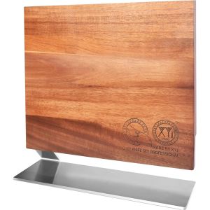 Letnerny-Authentique Depuis 1986, Bloc À Couteaux Magnétique, En Bois D'acacia Double Face, Porte-Couteaux Magnétique Avec Aimants Puissants, Support Magnétique, Étagère De Rangement Multifonctionnel - Neuf
