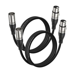 C&acirc;ble XLR M&acirc;le &agrave; Femelle 1M-Lot de 2 C&acirc;bles de Microphone DMX &Eacute;quilibr&eacute;s &agrave; 3 Broches - Neuf